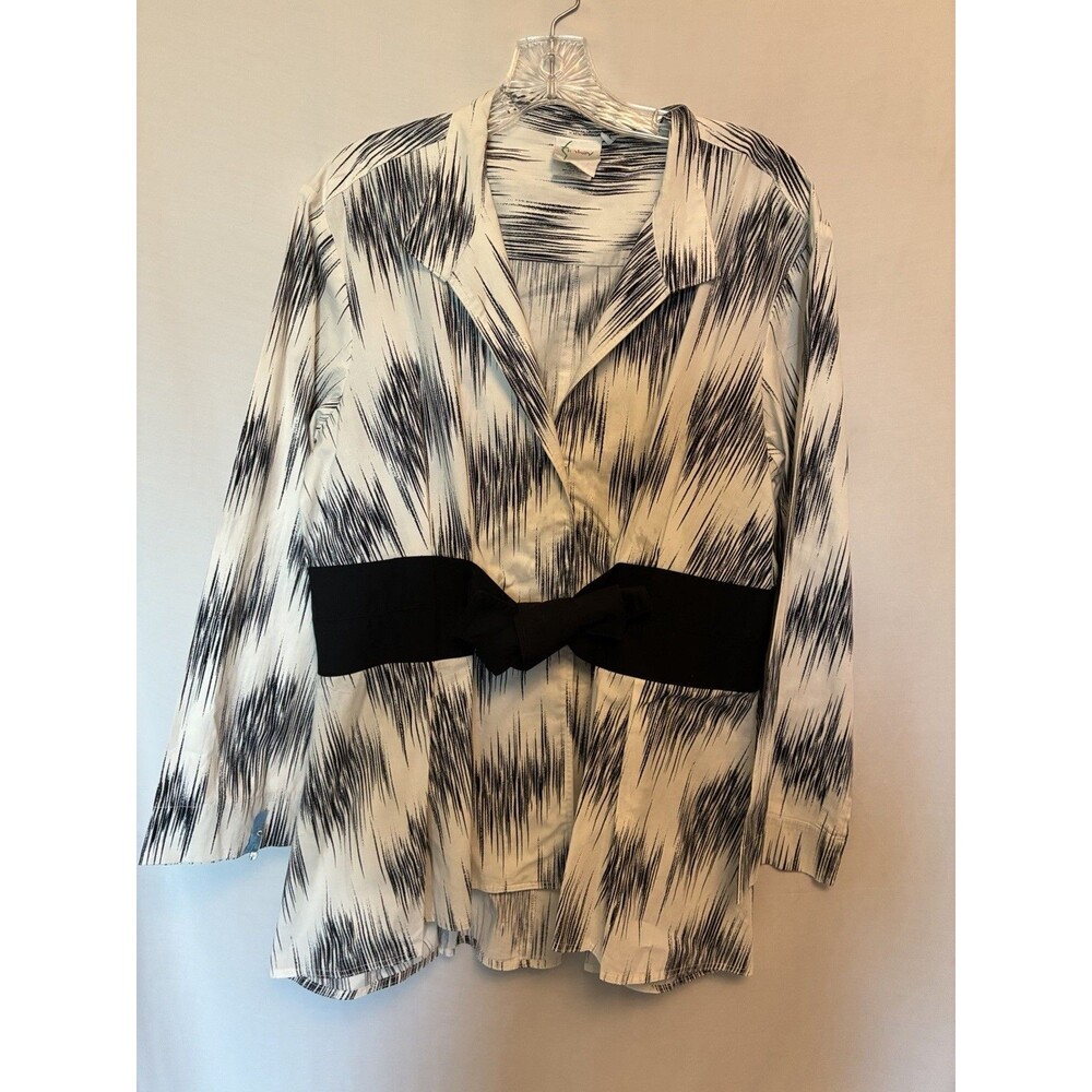 Finley By Tuckernuck Akira Brushstroke Shirt Size XL Black White